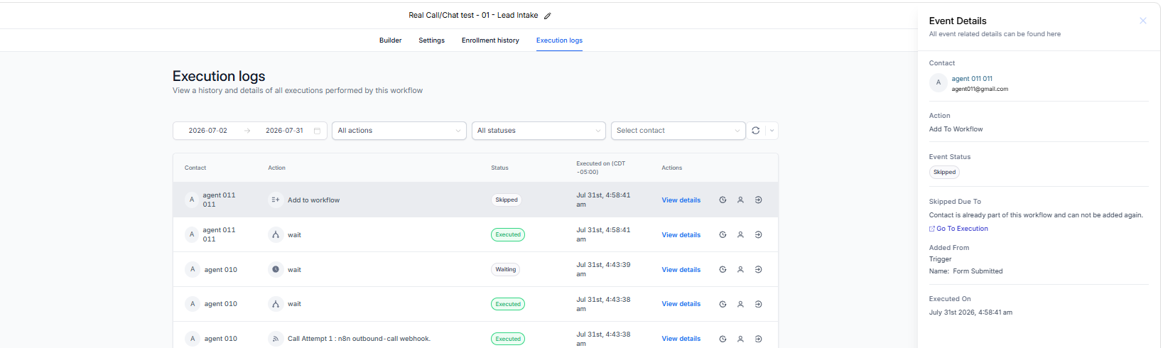 Duplicate workflow-enrollment prevention