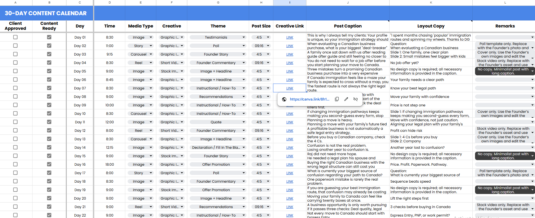 Content Calendar Tracker