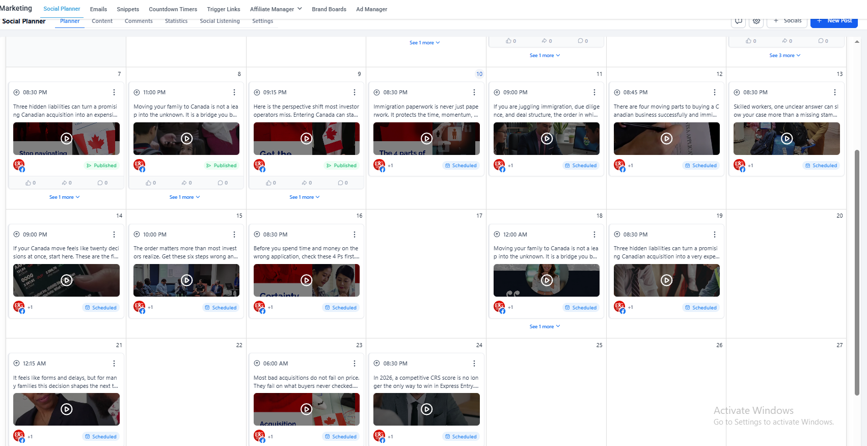 Social Media Planner Extended